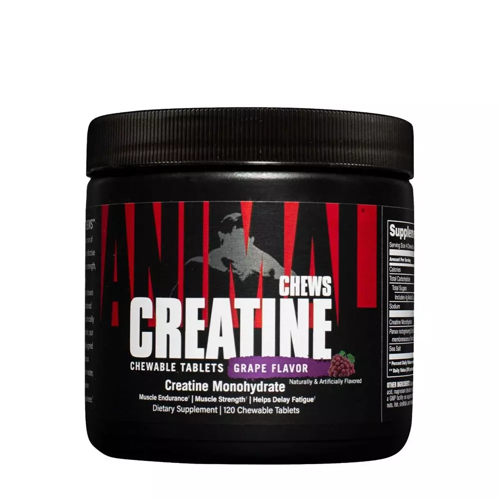 UNIVERSAL NUTRITION Creatine chews - kreatyna do żucia 120 tab grape