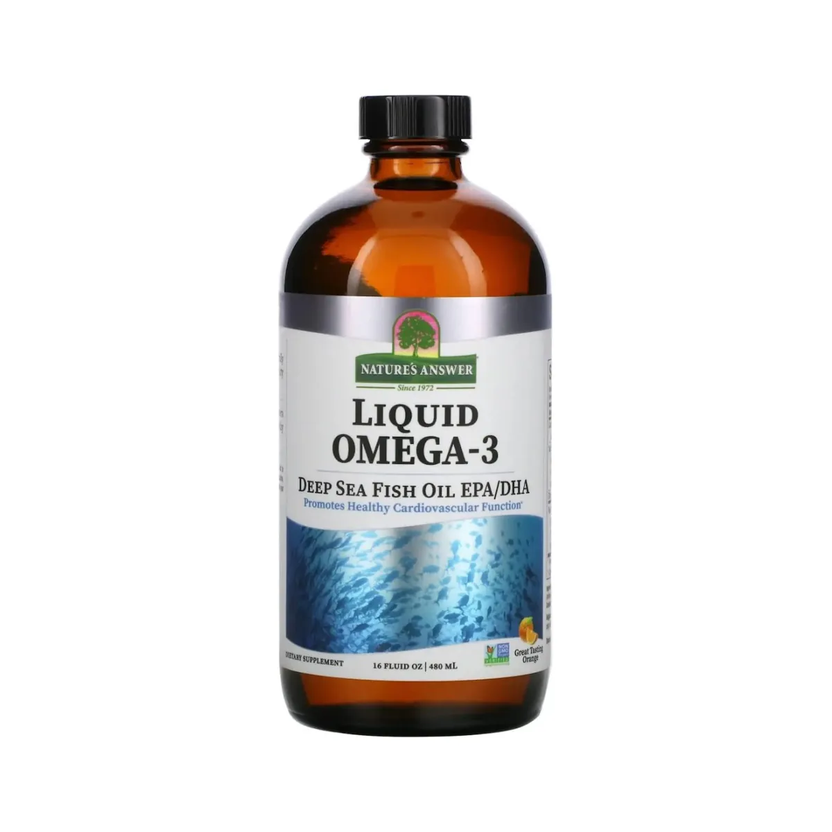 NATURE'S ANSWER Liquid Omega - 3 Deep Sea Fish Oil Orange 480ml