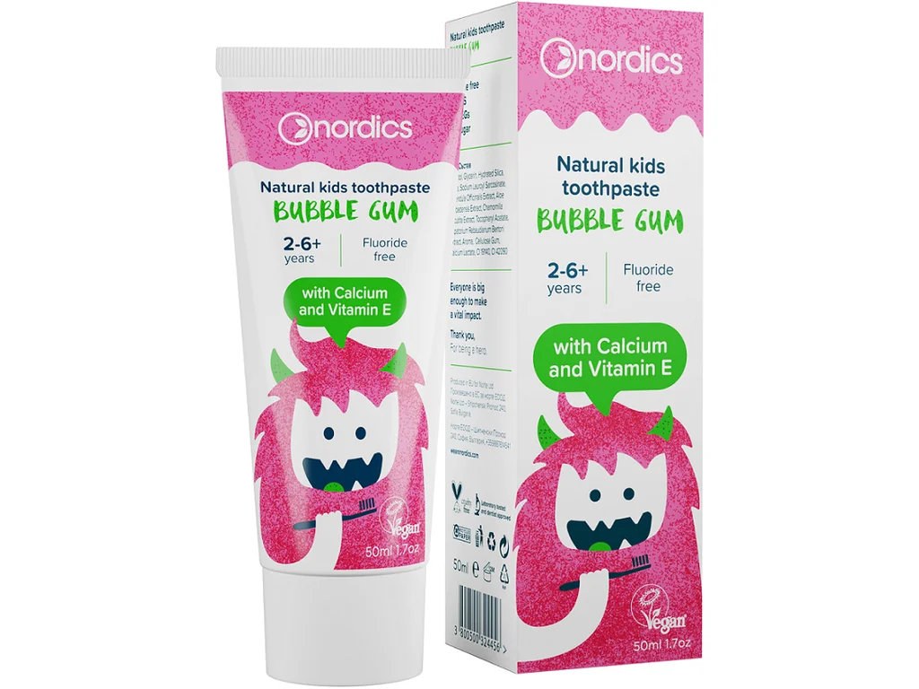 NORDICS Naturalna Pasta do Zębów dla Dzieci Bubble Gum 50 ml