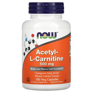 NOW FOODS Acetyl - L Carnitine 500mg 100vcaps