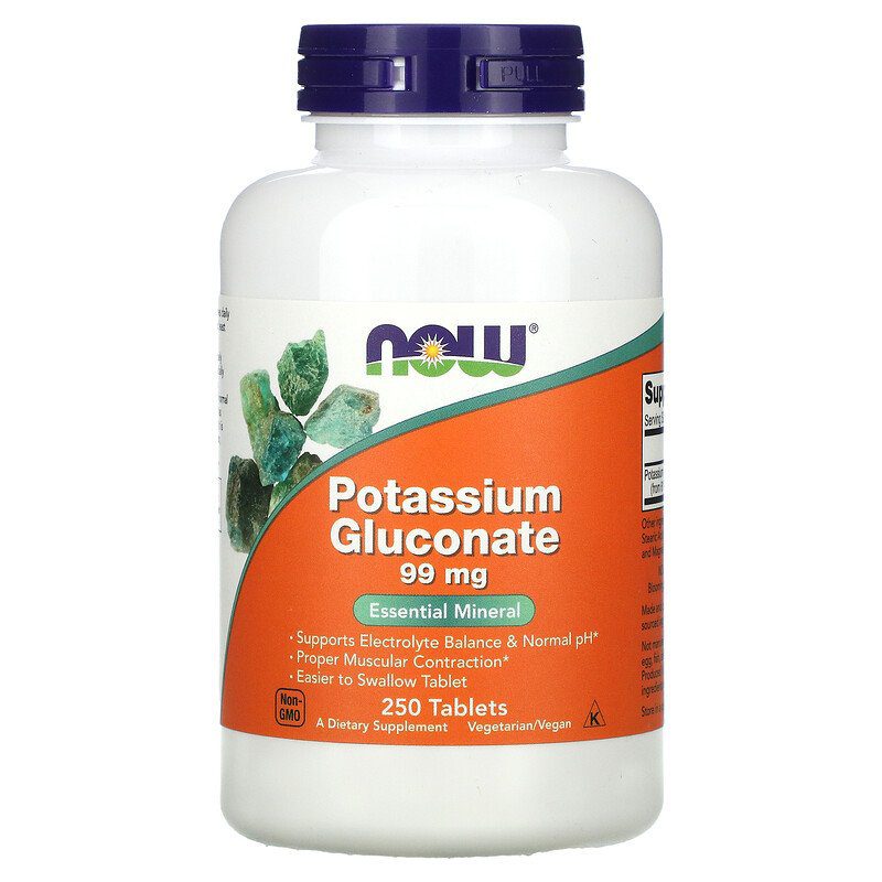 NOW FOODS Potassium Gluconate 99mg 250tablets