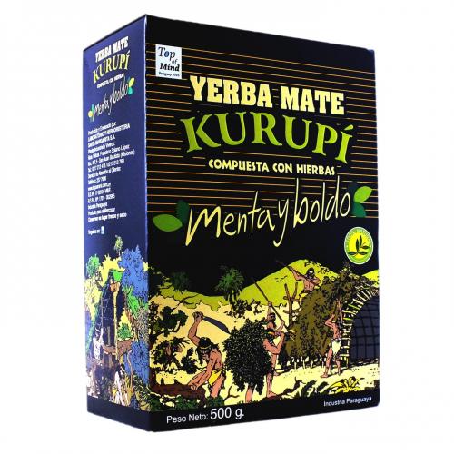 KURUPI Yerba  Mate  COMPUESTA ESPECIAL MENTA Y BOLDO 500g