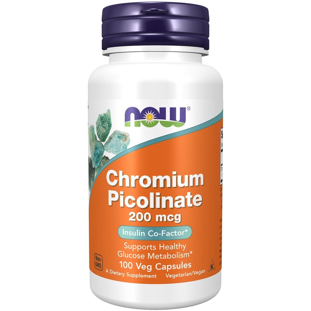 NOW Foods Chromium Picolinate 200 mcg 100 kapsułek wegańskich