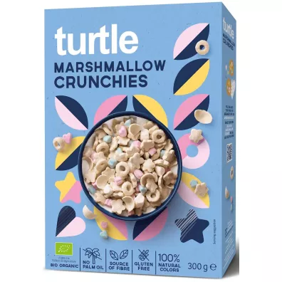 TURTLE CHRUPKI ZBOŻOWE Z PIANKAMI MARSHMALLOW BEZGLUTENOWE BIO 300 g
