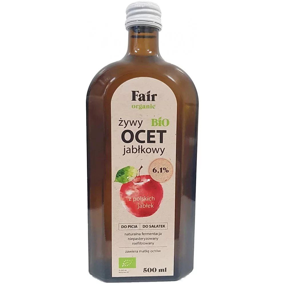 FAIR ORGANIC Ocet Jabłkowy NIEFILTROWANY 6,1 % BIO 500 ml