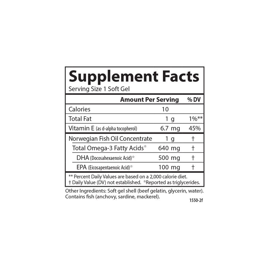 CARLSON LABS Super DHA Gems, 500mg - 60 + 20 softgels - obrazek 2