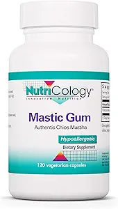 NUTRICOLOGY MASTIC GUM, Oryginalna Mastika, Żywica mastyksowa, 120 kapsułek wege