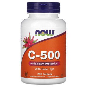 NOW FOODS Vitamin C 500 with  Rose Hips 250 tablets