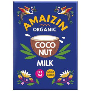 AMAIZIN Coconut Milk, Napój kokosowy bez gumy guar 17% tłuszczu BIO 500ml