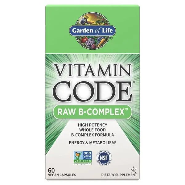 GARDEN OF LIFE Vitamin Code, RAW B-Complex, 60 kapsułek wegańskich