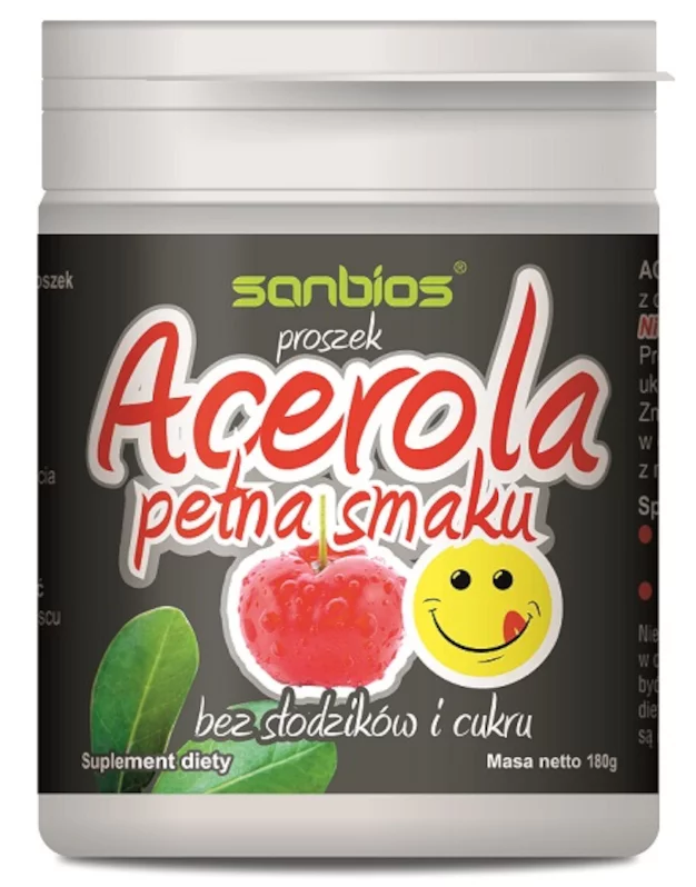 SANBIOS Acerola Pełna Smaku – naturalna witamina C w proszku, 180 g
