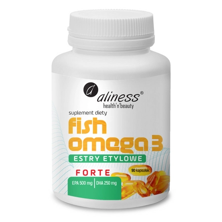 Aliness Fish Omega 3 FORTE Estry EPA 500 mg DHA 250 mg – 90 kapsułek