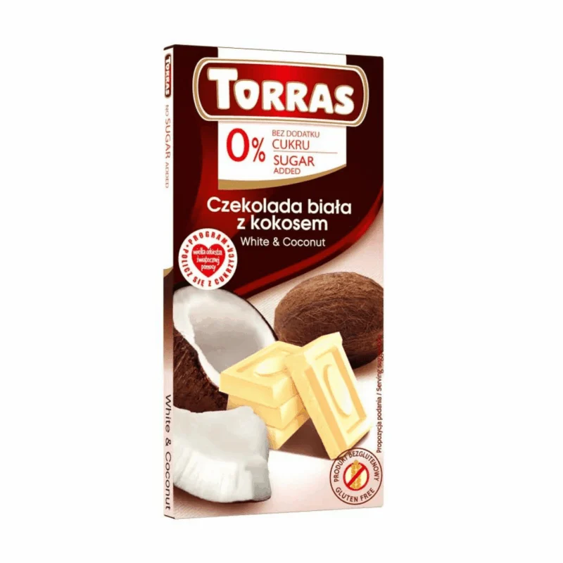 TORRAS Biała czekolada z kokosem bez dodatku cukru 75 g
