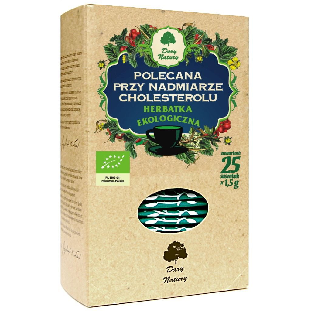 DARY NATURY Herbatka Polecana przy Nadmiarze Cholesterolu Eko 25x1,5 g Fix
