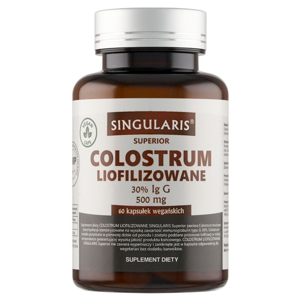 SINGULARIS Colostrum Liofilizowane 30% immunoglobulin 60kap