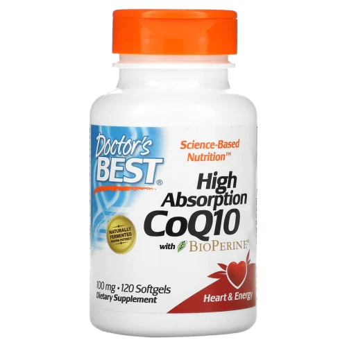 DOCTOR'S BEST Koenzym Q10 Wysokoprzyswajalny z BioPerine® 100 mg – 120 kapsułek olejowych