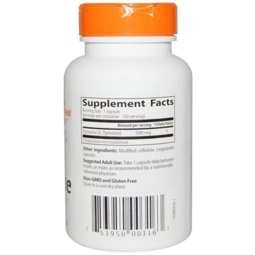 DOCTOR'S BEST L-Tyrozyna 500 mg, 120 Veggie Caps - obrazek 2