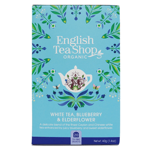 ENGLISH TEA SHOP Organic White Tea, Blueberry & Elderflower (20 x 2 g) 40 g