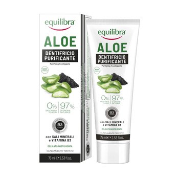 Equilibra Aloe – oczyszczająca pasta do zębów z aktywnym węglem, 75 ml