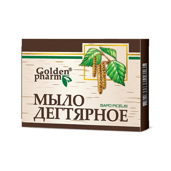 GOLDEN PHARM Mydło dziegciowe w kostce 70 g – skóra problematyczna i pielęgnacja przy nużeńcu
