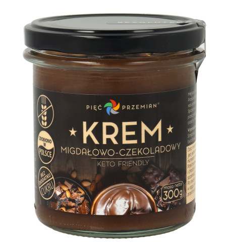 PIĘĆ PRZEMIAN Krem migdałowo czekoladowy Keto - 300 g