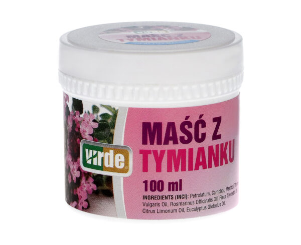 VIRDE Maść z tymianku, kamforą i mentolem – na klatkę piersiową i plecy, 100 ml