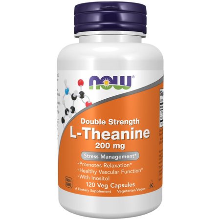 NOW L-theanine 200mg double strength 120 vcap