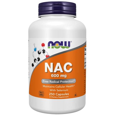 NOW FOODS NAC 600mg, N-acetyl Cysteine 250 vcap