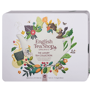 ENGLISH TEA SHOP ORGANIC Zestaw herbat luksusowych w puszce the luxury 6 smaków 36 szt. 73,5 g