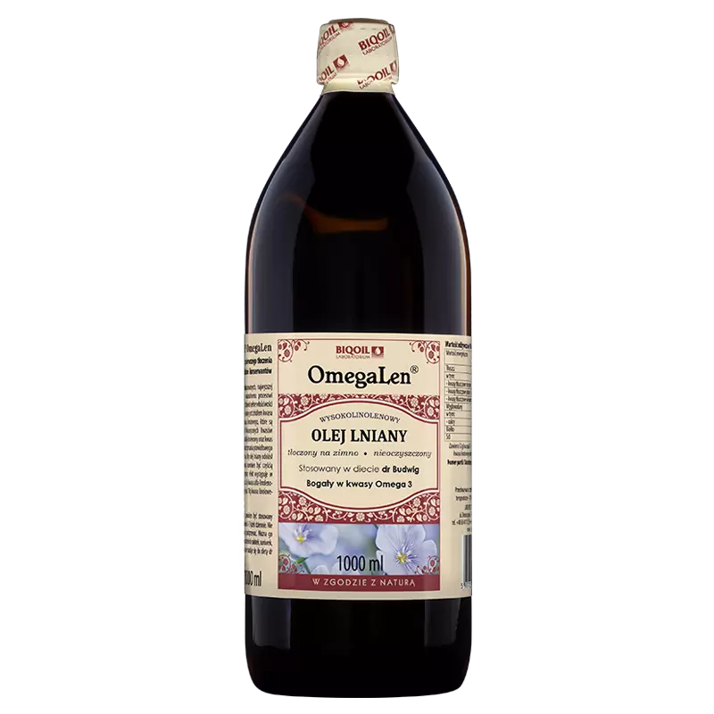 BIOOIL Olej lniany na zimno tłoczony budwigowy 1000ml