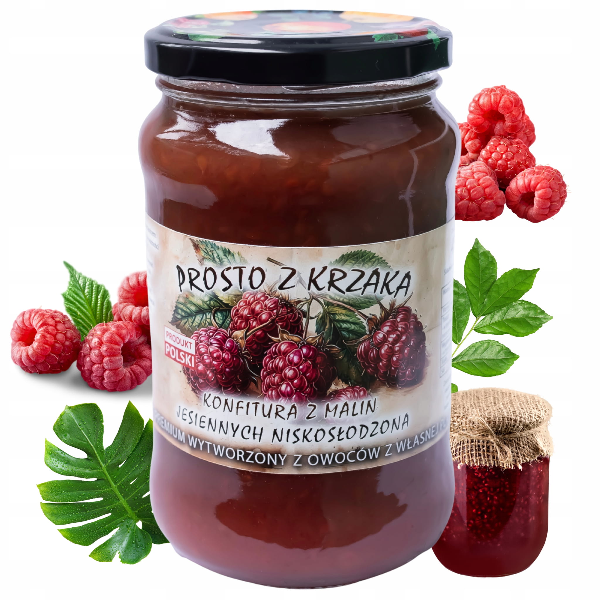 PROSTO Z KRZAKA Konfitura z Malin Jesiennych Niskosłodzona 450 g