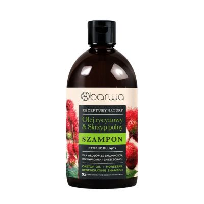 BARWA Receptury Natury Szampon Regenerujący – olej rycynowy i skrzyp polny, 380 ml