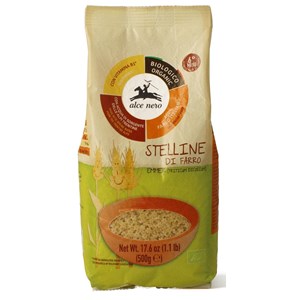 ALCE NERO FARRO ITALIANO TRITICUM DICOCCUM Makaron z płaskurki z witaminą B1 gwiazdki  500g
