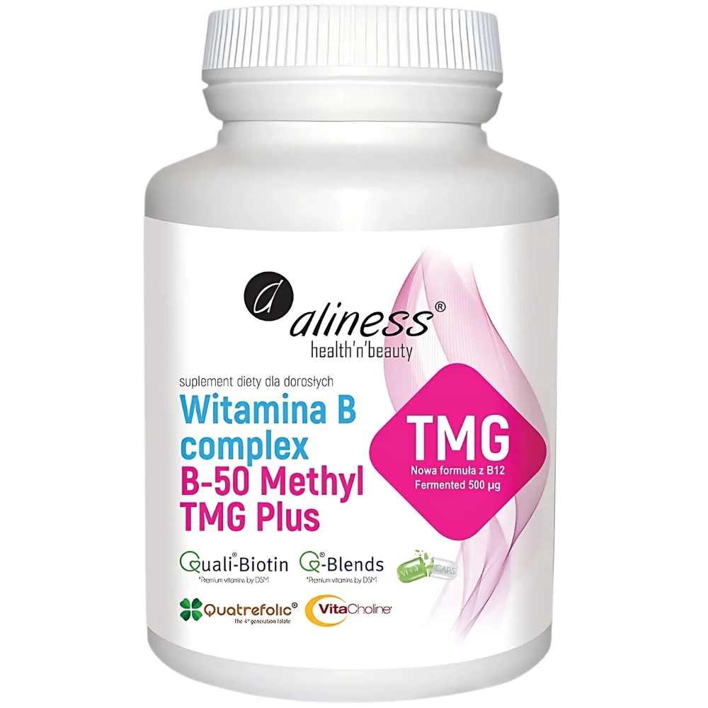 ALINESS Witamin B complex B-50 Methyl TMG Plus 100 kapsułek vege