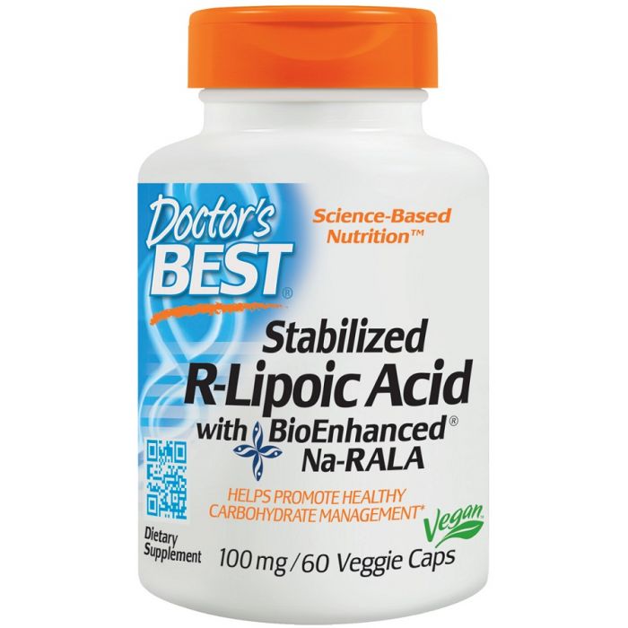 DOCTOR’S BEST Stabilized r-lipoic acid with BioEnhanced NA--RALA 100mg 60vcaps