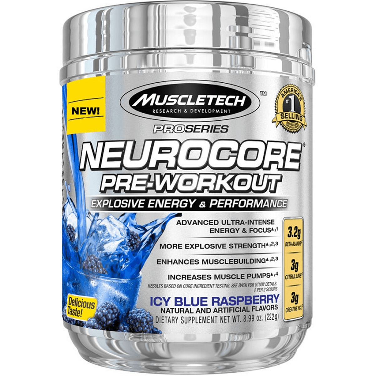MUSCLE TECH NeuroCore Icy Blue RASPBERRY 212 grams