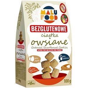 MALU FOOD Ciastka Owsiane bez cukru, bezglutenowe 100g