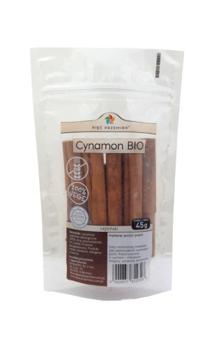 PIĘĆ PRZEMIAN Cynamon Cejloński laska, bezglutenowy BIO 45g