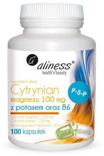 ALINESS Cytrynian magnezu z potasem oraz B6 100 kap