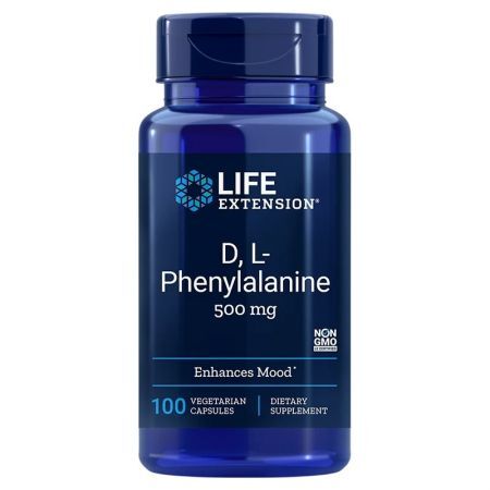 LIFE EXTENSION D,L-Phenylalanine 500 mg – DLPA, 100 kapsułek wegetariańskich
