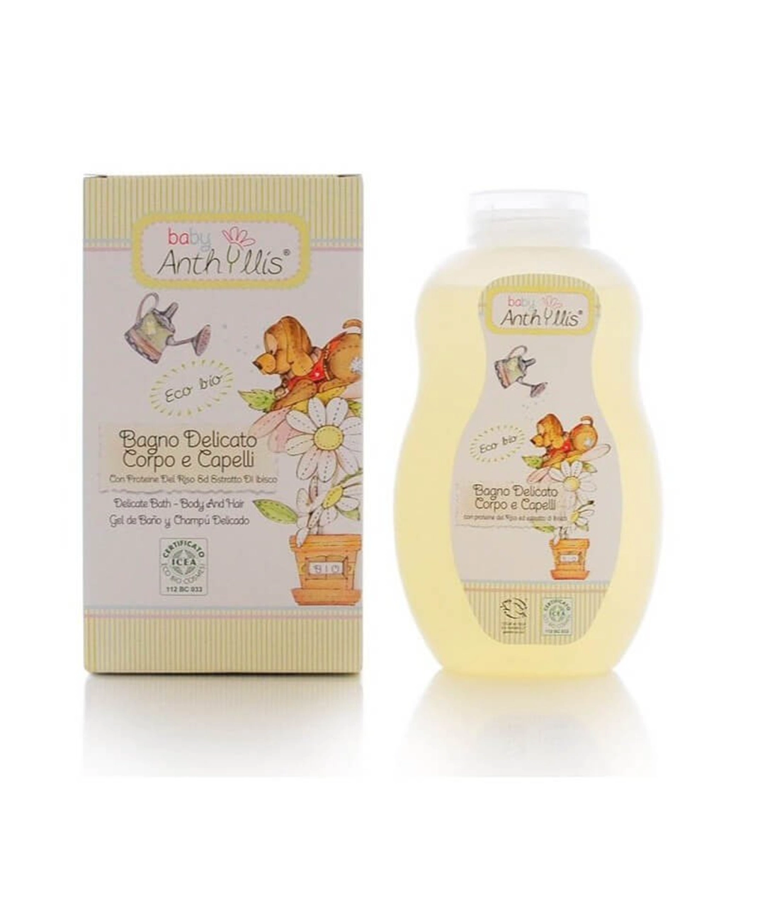 Baby Anthyllis Delikatny Płyn do Kąpieli i Szampon 2w1 z Proteinami Ryżu i Hibiskusem – 400 ml