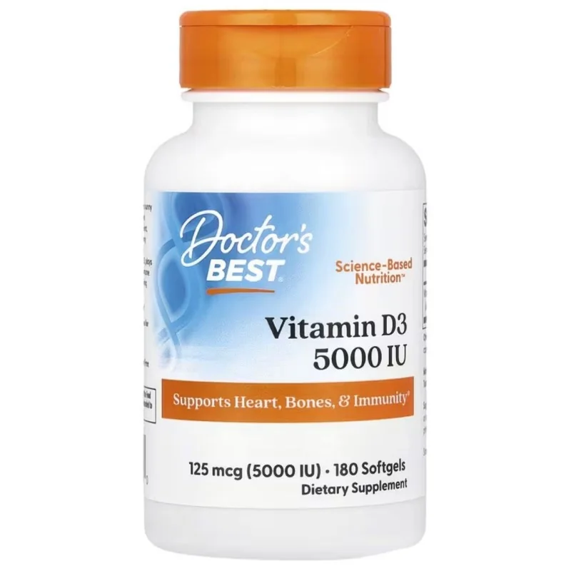 Doctor’s Best Witamina D3 5000 IU – 180 kapsułek miękkich