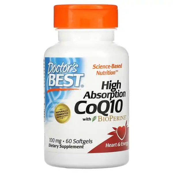 DOCTOR'S BEST High Absorption COQ10 with bioperine 100 mg 60 softgels