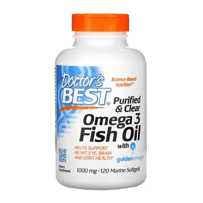 DOCTOR'S BEST Purified & Clear OMEGA 3 with goldenomega 1000mg 120 marine softgel