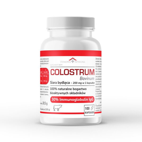 DOMOWA APTECZKA Colostrum Bydlęce 30% immunoglobulin IgG 100 kapsułek