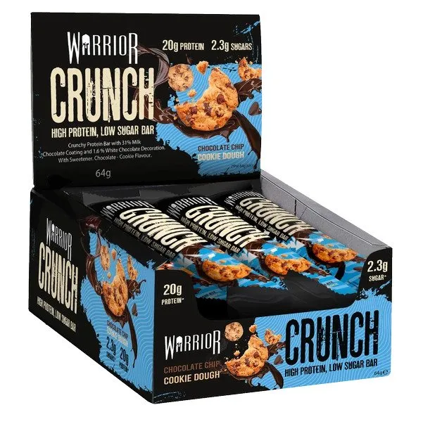 WARRIOR Crunch Bar, Chocolate Chip Cookie Dough, 12 batonów BOX
