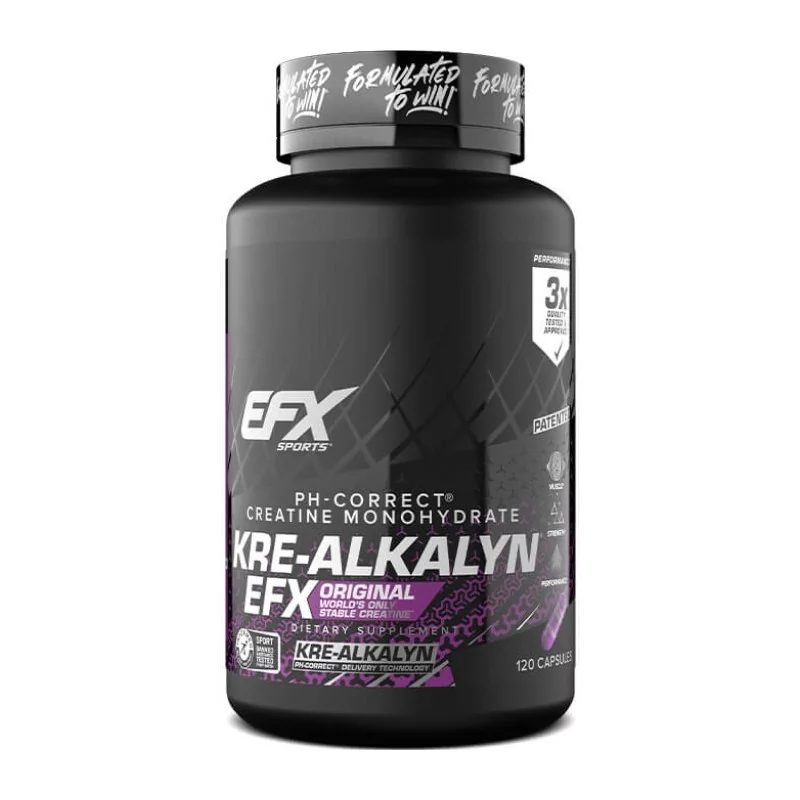 EFX Sports Kre-Alkalyn®  – oryginalna kreatyna buforowana pH 12+,120 kapsułek