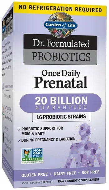 GARDEN OF LIFE Once Daily Prenatal 20 mld CFU – wegański probiotyk prenatalny 30vkap