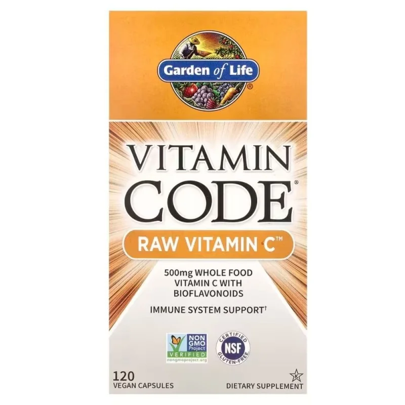 GARDEN OF LIFE Vitamin Code RAW Vitamin C – witamina C 500 mg, 120 kapsułek wegańskich