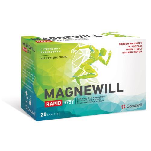 GOODWILL MAGNEWILL Rapid Magnez 3 formy, 375mg  cytrynowo - ananasowy, 20sasz.